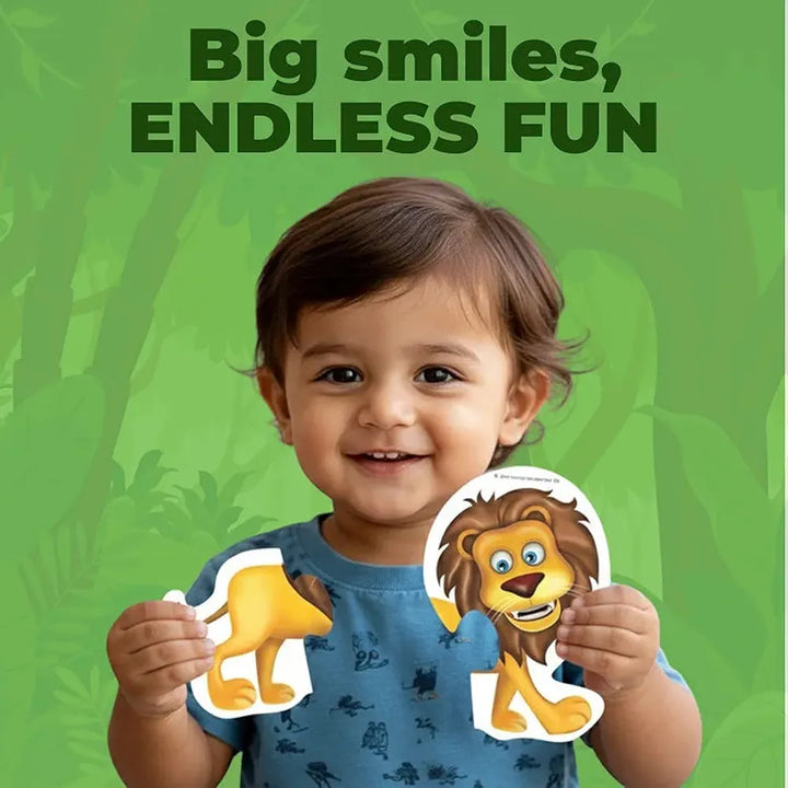 Toykraft My First Jungle Animal 2-Piece Floor Puzzles – Chunky, Educational Toddler Puzzles