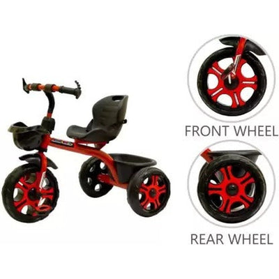 Tokri Diamond Tricycle with Dual Storage Basket | 2 to 5 Years (Red)