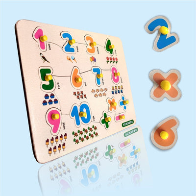 2 in 1 Wooden Body Parts and Numbers Puzzles for Kids