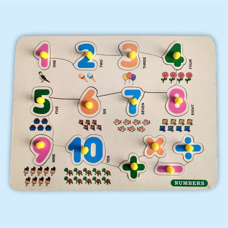 2 in 1 Wooden Body Parts and Numbers Puzzles for Kids