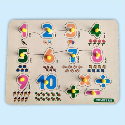 2 in 1 Wooden Vegetables and Numbers Puzzles for Kids