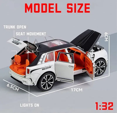 1:32 Metal Diecast Toy Car Resembling Cullinan Mansory SUV Light & Sound (Pack of 1) - Assorted Colours