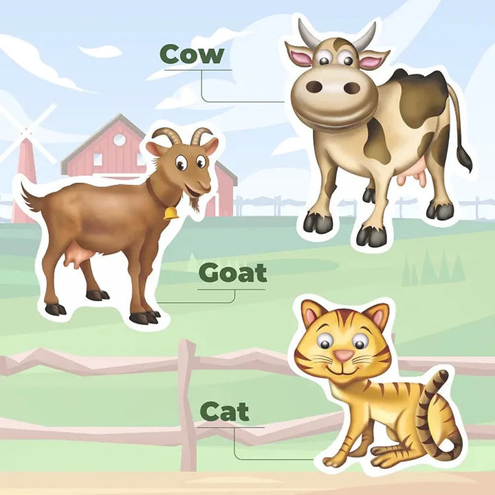 Toykraft My First Farm Animal 2-Piece Floor Puzzles – Chunky, Educational Toddler Puzzles
