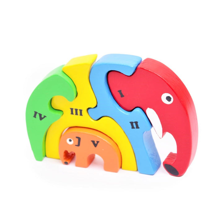 Elephant Family Puzzle - Creativity and Storytelling Skills - Learning and Stacking Toy   (5 Pieces)