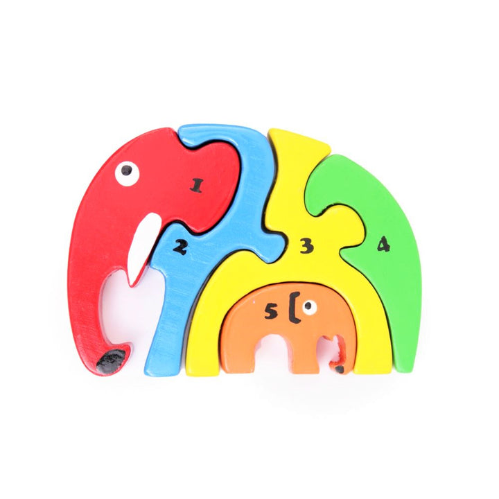 Elephant Family Puzzle - Creativity and Storytelling Skills - Learning and Stacking Toy   (5 Pieces)