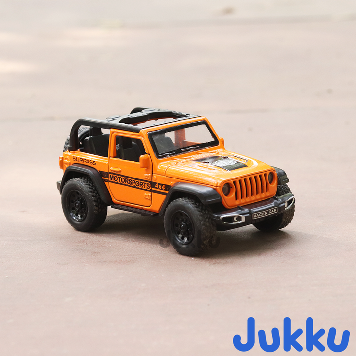 Jukku Resembling Wrangler Convertible Diecast Car - Pullback, Openable Doors & Bonnet | 1:36 Scale (3 Years till Grown Ups)