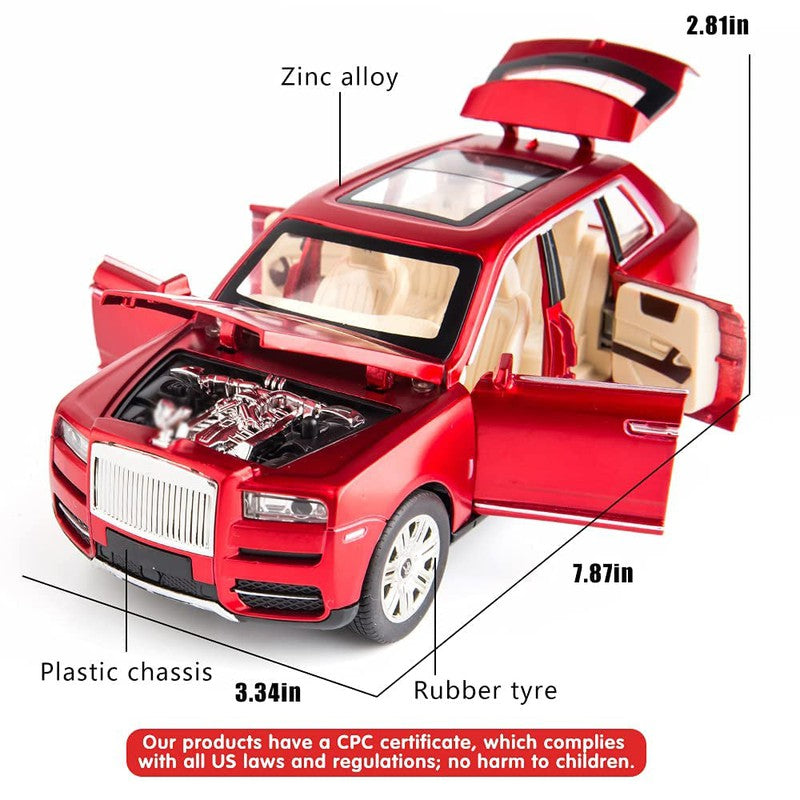 Resembling Rolls Royce Metal Car Toy With Light And Sound For Kid (Red)