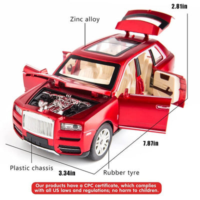 Resembling Rolls Royce Metal Car Toy With Light And Sound For Kid (Red)