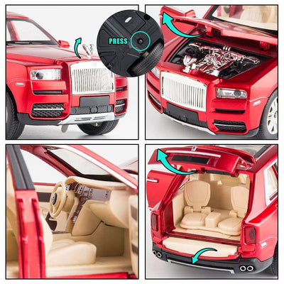 Resembling Rolls Royce Metal Car Toy With Light And Sound For Kid (Red)