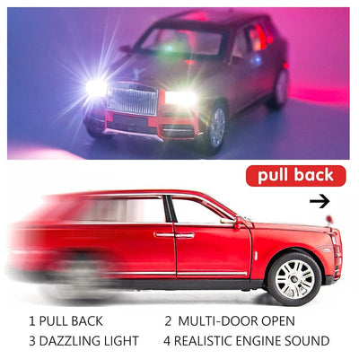 Resembling Rolls Royce Metal Car Toy With Light And Sound For Kid (Red)