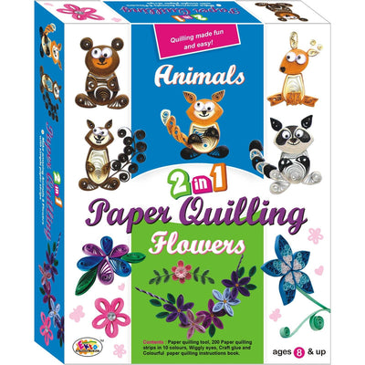 Return Gifts (Pack of 3,5,12) 2 in 1 Paper Quilling (Animals+Flowers)