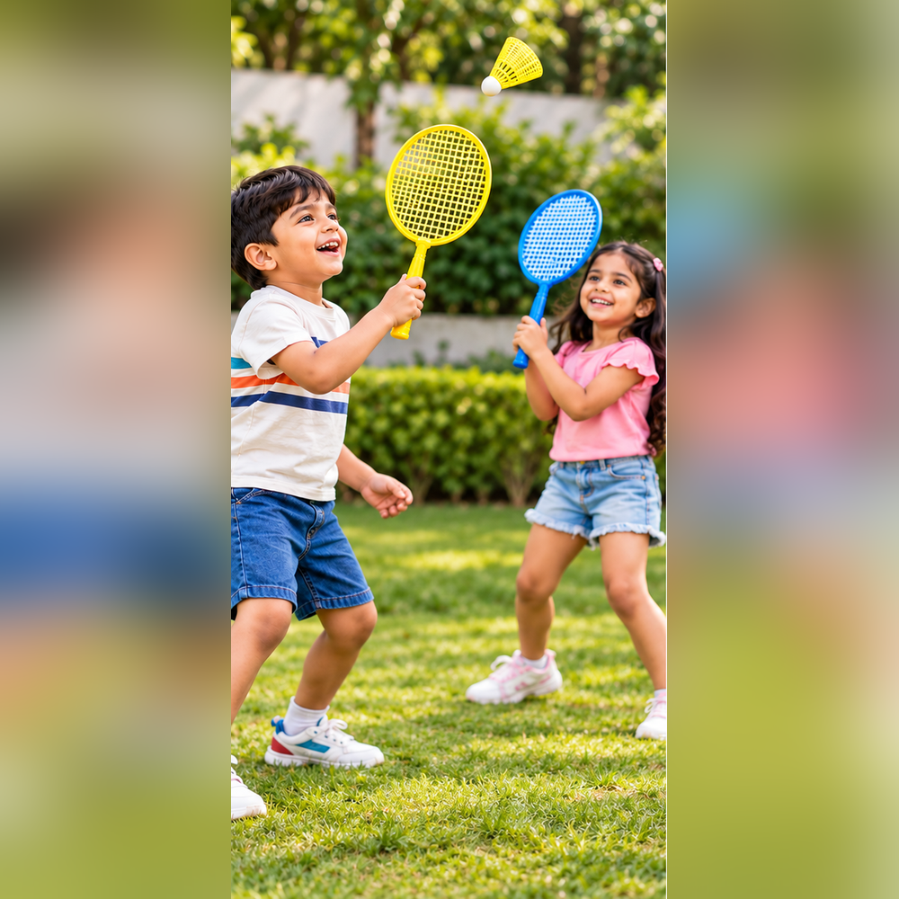 Original Paw Patrol Badminton Set with 2 Shuttlecock | Yellow & Blue