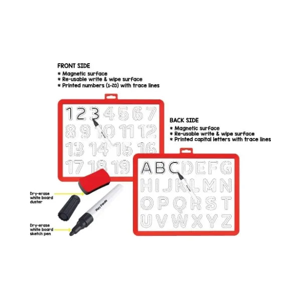 Play Panda Magnetic Learn to Write | Capital Letters & Numbers with Write and Wipe Magnetic Board