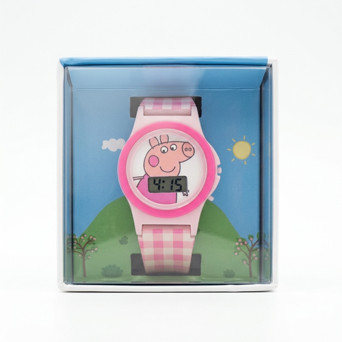 Original Hasro Peppa Pig Digital Watch for Kids with Flashing Lights (Pink)