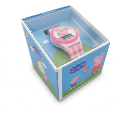 Original Hasro Peppa Pig Digital Watch for Kids with Flashing Lights (Pink)