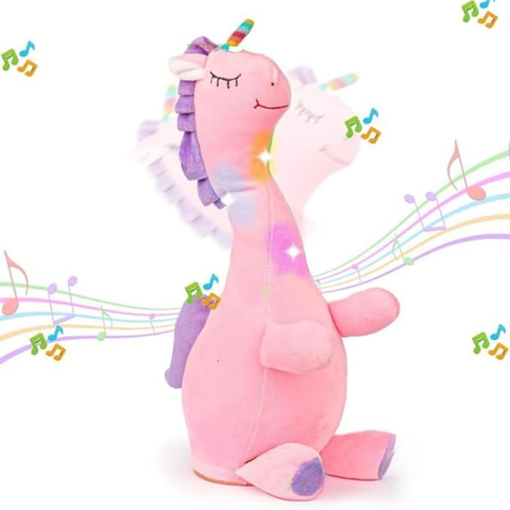 Dancing Unicorn Plush Toy Wriggle & Singing Recording Repeat What You Say (Assorted Colours)