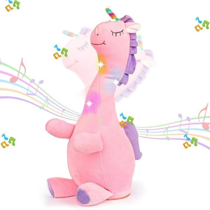 Dancing Unicorn Plush Toy Wriggle & Singing Recording Repeat What You Say (Assorted Colours)