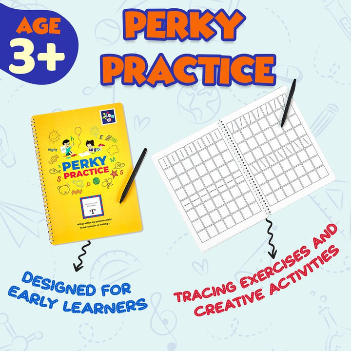 Early Learning Reusable Clean and Write Perky Practice Educational Workbook for Kids