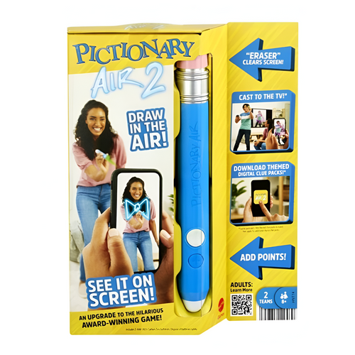 Mattel Pictionary Air 2 - Interactive Family Drawing Game | Light Pen, App Features & Screen Casting (8 Years till Grown Ups)