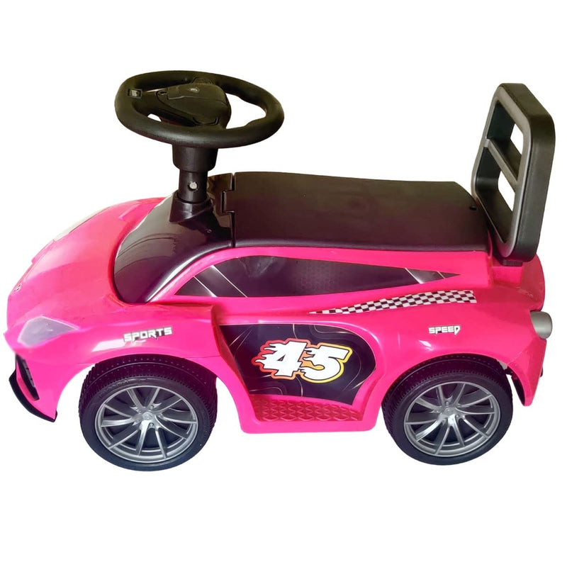 Ride on & Push Car with Horn, Steering, Backrest and Under Seat Storage - Pink