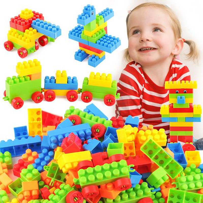 Building Blocks Toy for Kids | Puzzle Games for Kids | Brain Game for Kids | 75+ Blocks Pouch (Multicolor)
