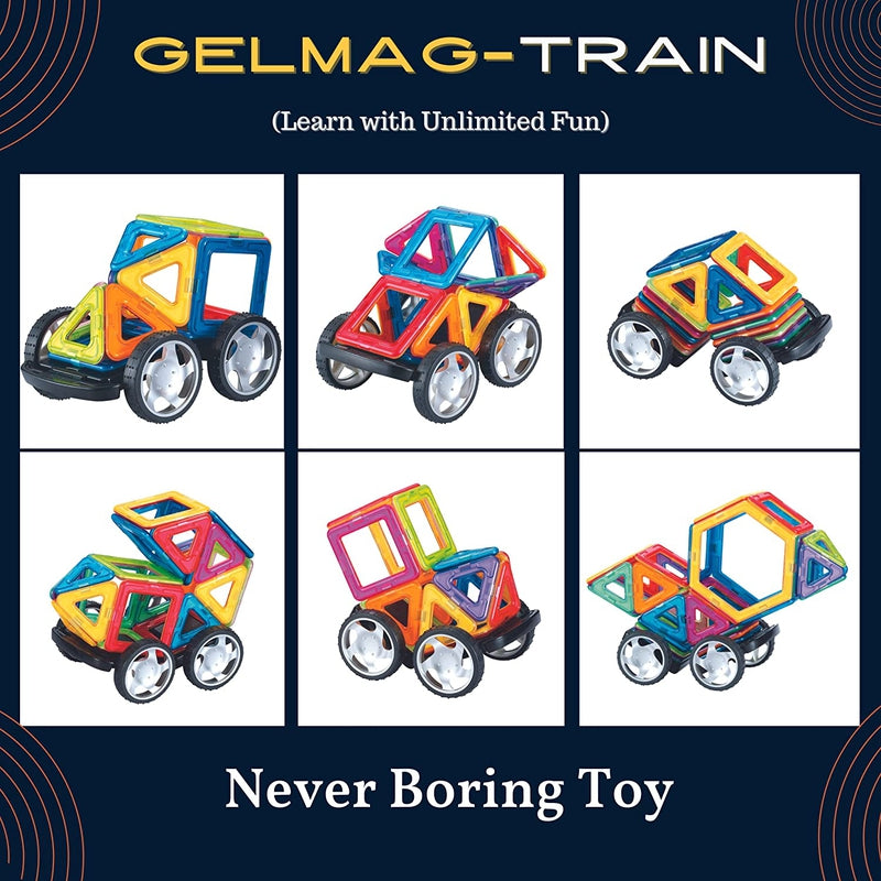 Gelmag Blocks Train Set (50 Pcs) Magnetic Tiles