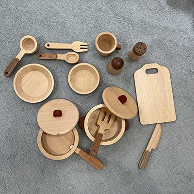 Wooden Natural Cooking Kitchen Set PREMIUM Toy for Kids Vegetable Colored safe