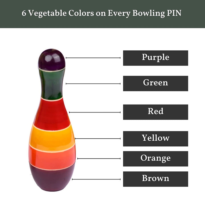 Wooden Bowling Pin toy Special Edition Toy for Kids Vegetable Colored safe