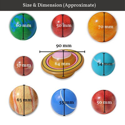 Wooden Handcrafted Planets Toy for Kids Vegetable Colored safe