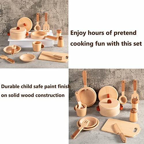 Wooden Natural Cooking Kitchen Set PREMIUM Toy for Kids Vegetable Colored safe