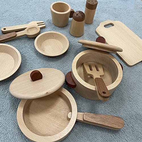 Wooden Natural Cooking Kitchen Set PREMIUM Toy for Kids Vegetable Colored safe