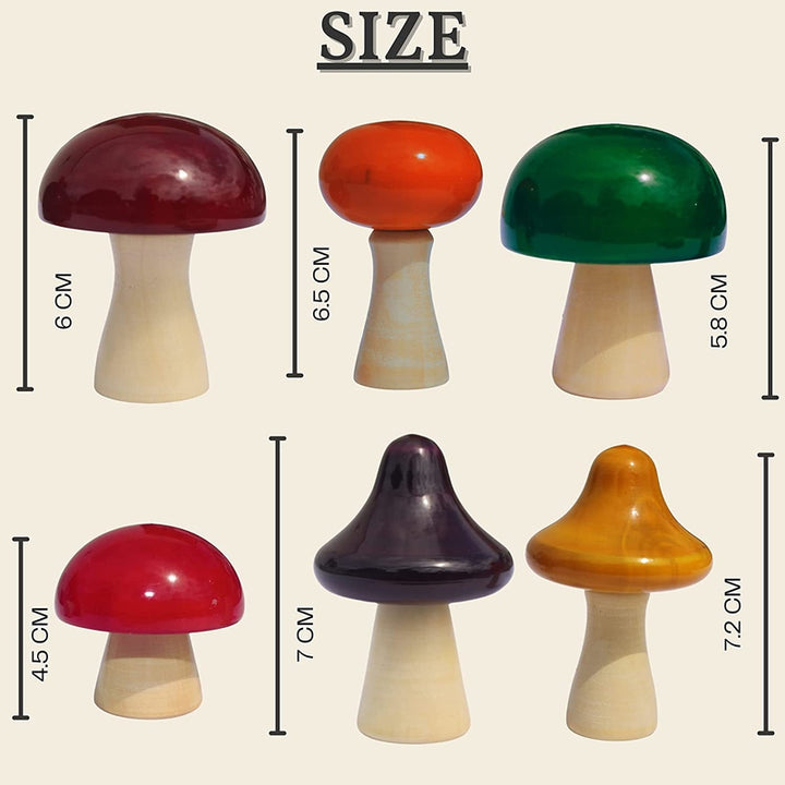 Wooden Natural Cooking Kitchen Set MUSHROOM Toy for Kids Vegetable Colored safe