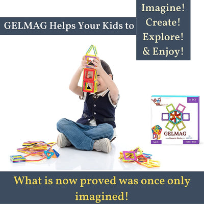 Gelmag Blocks Train Set (50 Pcs) Magnetic Tiles