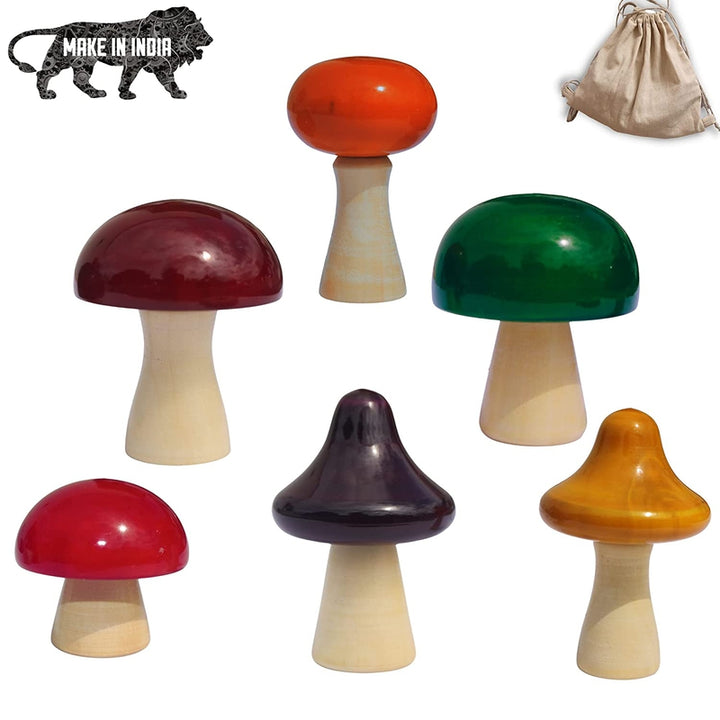 Wooden Natural Cooking Kitchen Set MUSHROOM Toy for Kids Vegetable Colored safe