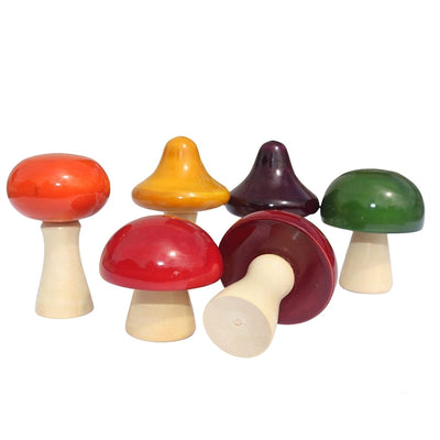 Wooden Natural Cooking Kitchen Set MUSHROOM Toy for Kids Vegetable Colored safe