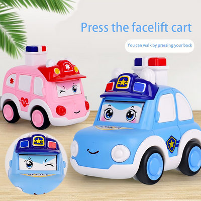 Press and Go Police Wagon and Ambulance Toy - Assorted Color (Pack of 2)