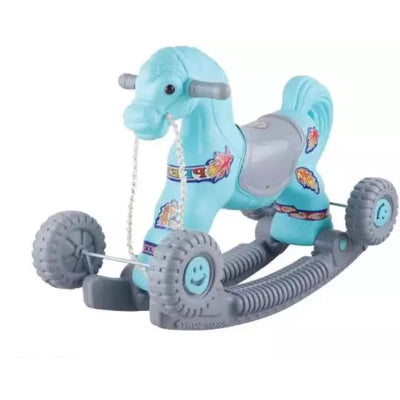 Ride-on 2 in 1 Horse Rocker (Blue/Grey)