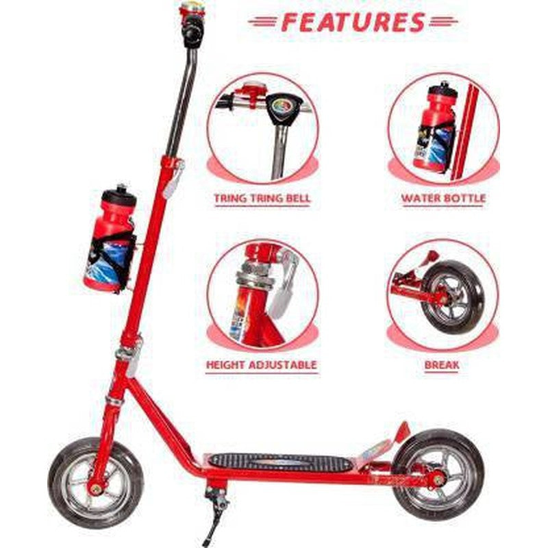 Power Ranger 2 Wheeler Scooter with Sipper Stand and Bell (Red)
