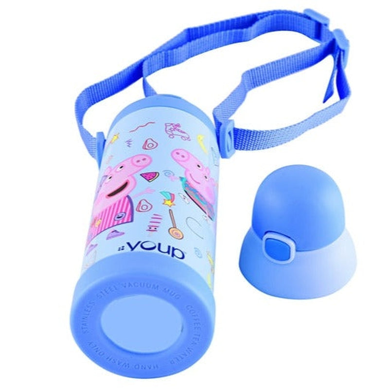 Youp Stainless Steel Insulated Blue Color Peppa Pig kids Sipper Bottle LOGAN - 500 ml