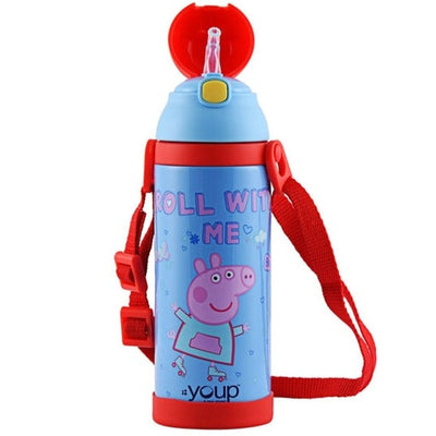 Youp Stainless Steel Insulated Orange Color Peppa Pig Kids Sipper Bottle LOGAN - 500 ml