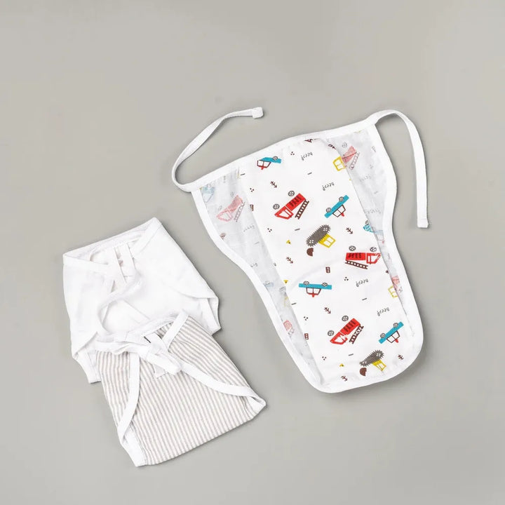 Beelittle 3-Pack Organic Stuffed Muslin Nappy Set