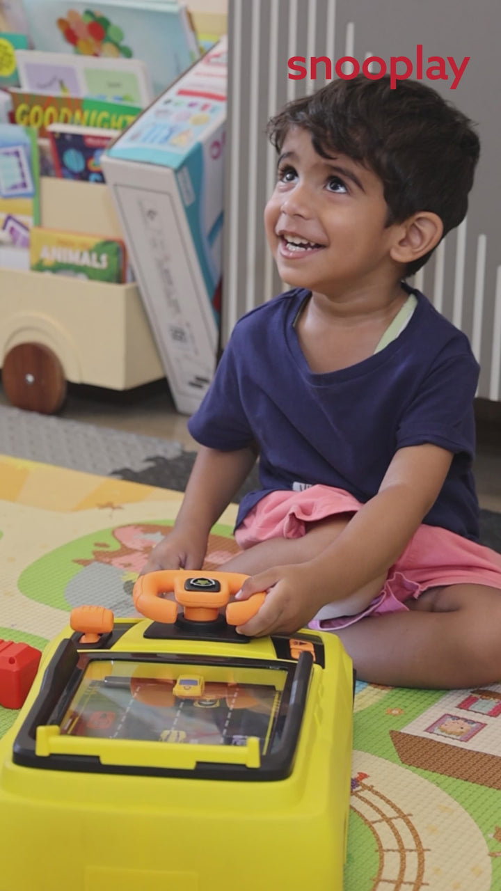 Jukku Little Driver Game with Rotating Steering Wheel | Horn, Headlight, Light & Sound (4-9 Years)