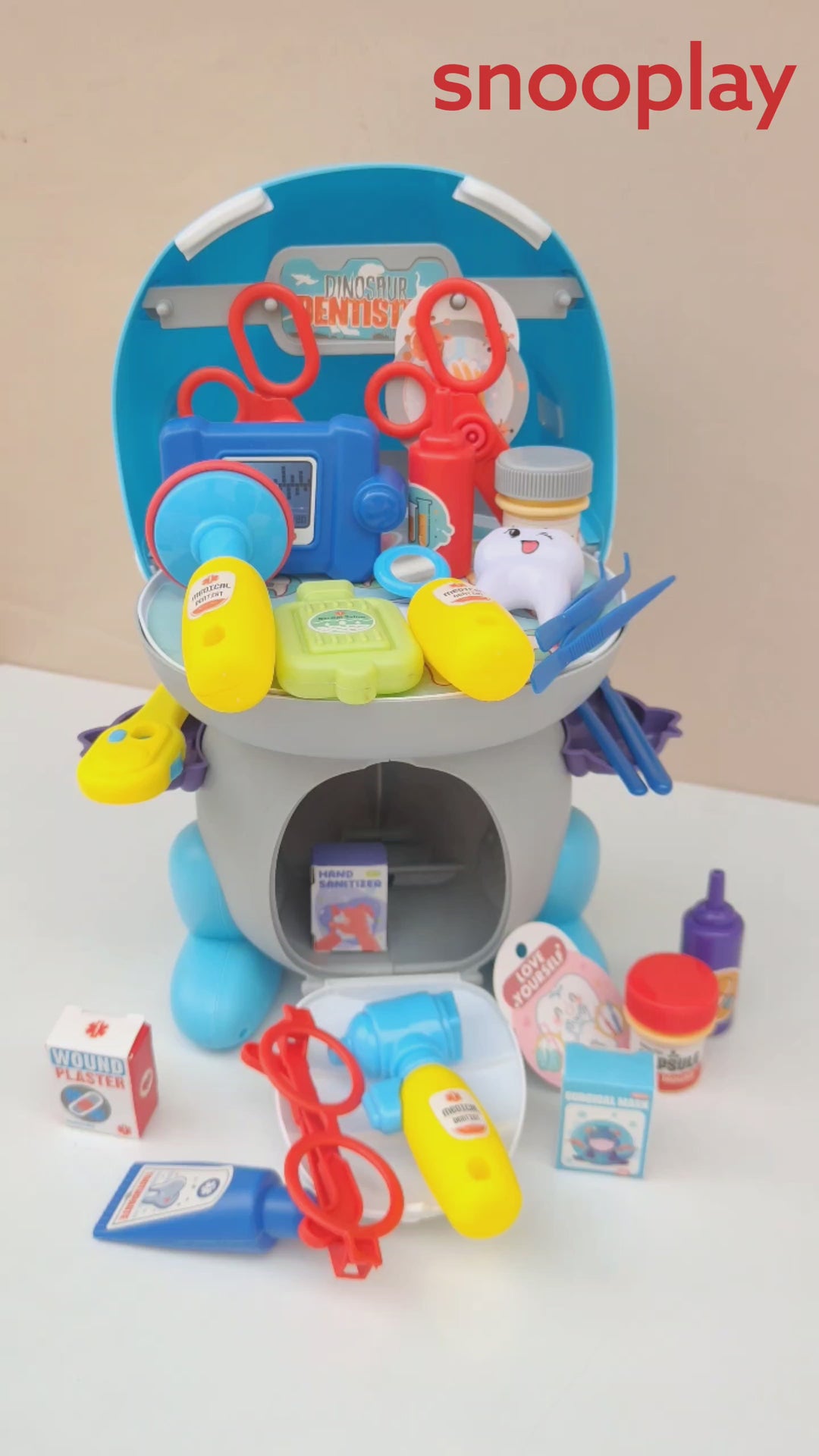 Jukku 32 Pieces Dino Doctor Pretend Playset with Dental Care (3-8 Years)