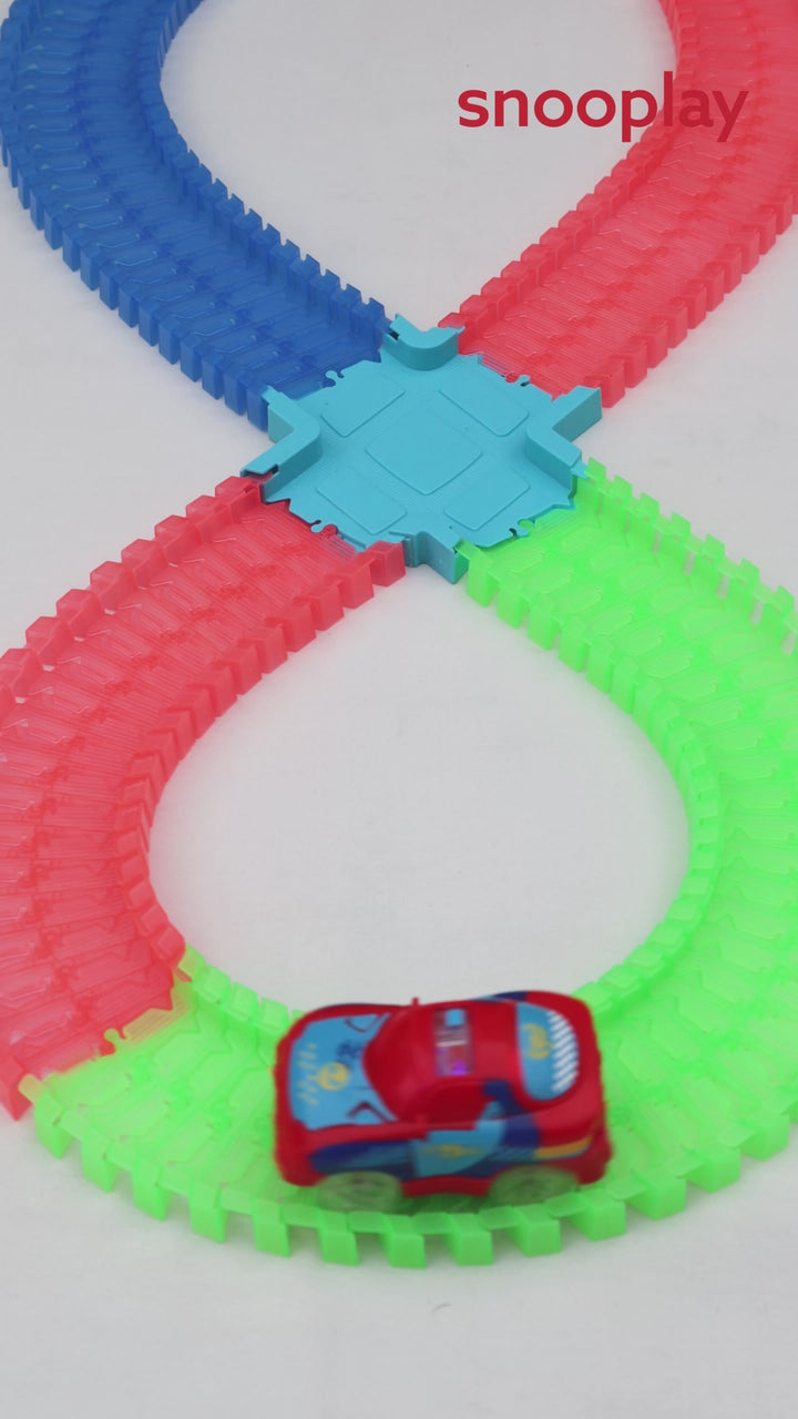 Rowan 400 Pieces Bendable Car Track Set - Build & Go Dynamic Racing Fun (3-8 Years)