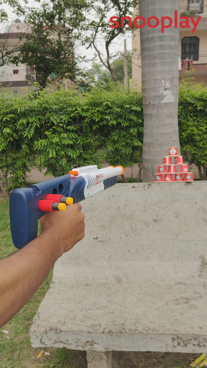 Play Run Double Barrel Dart Blaster - Realistic Shell Loading Action (8-12 Years)