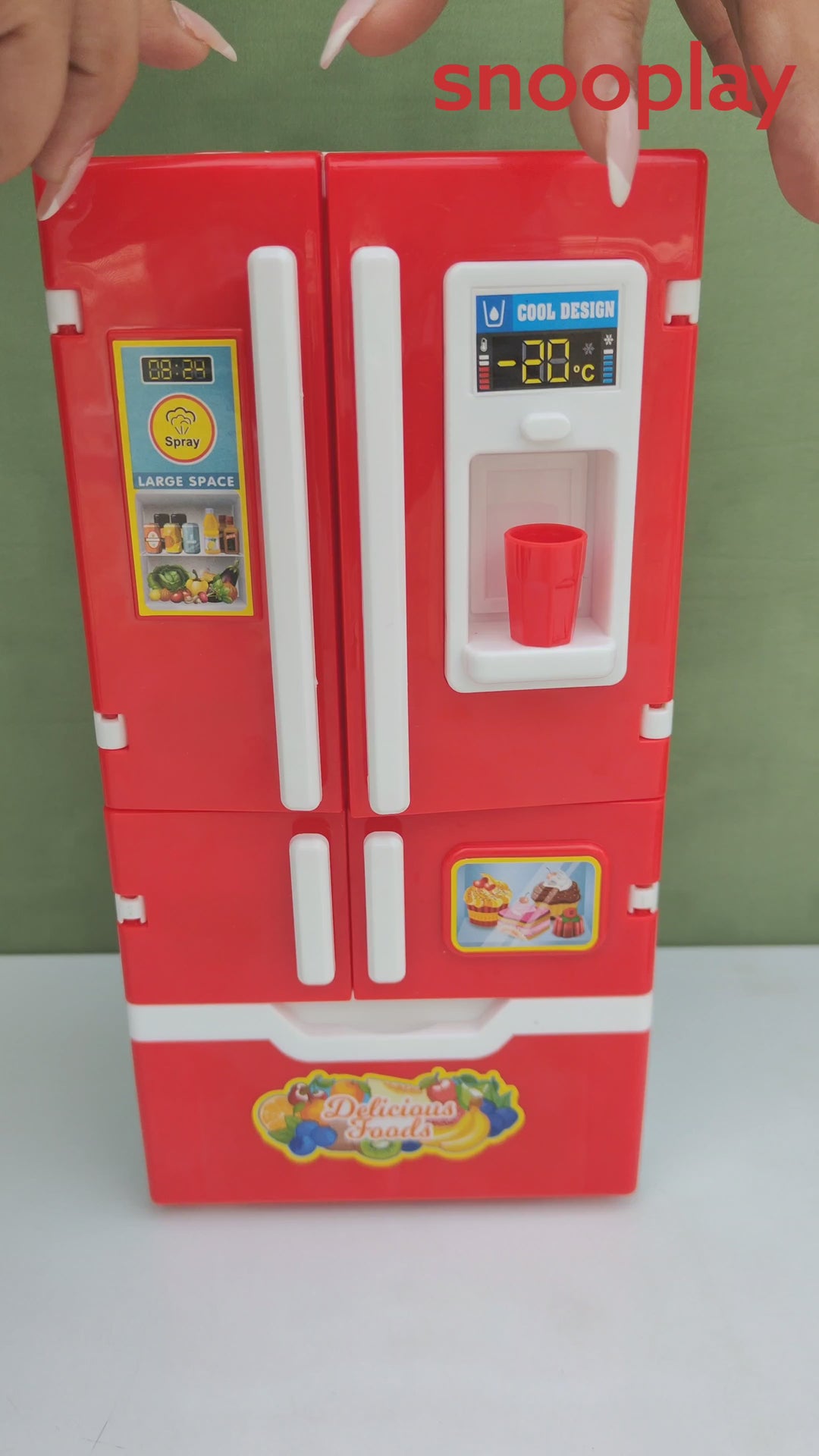 23 Pieces Mini Fridge & Pizza Play House Set | Light, Sound & Smoke Effect (3-8 Years)