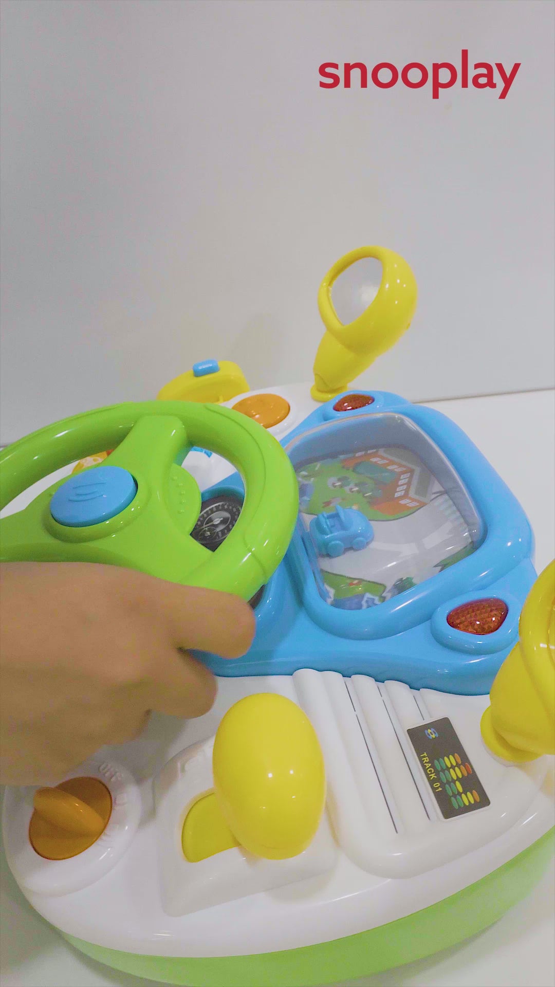 Tiny Racer Driving Simulation Toy with Steering Wheel, Mic, Lights & Sounds (3-8 Years)