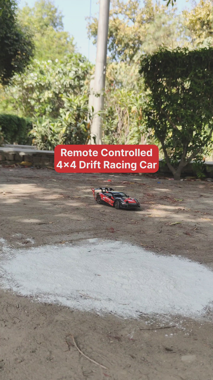 Remote Control 4x4 Drift Racing Car with 4 Spare Wheels - 2.4GHz Frequency, Light & Sound | 1:16 Scale (5-12 Years) | Assorted Colors