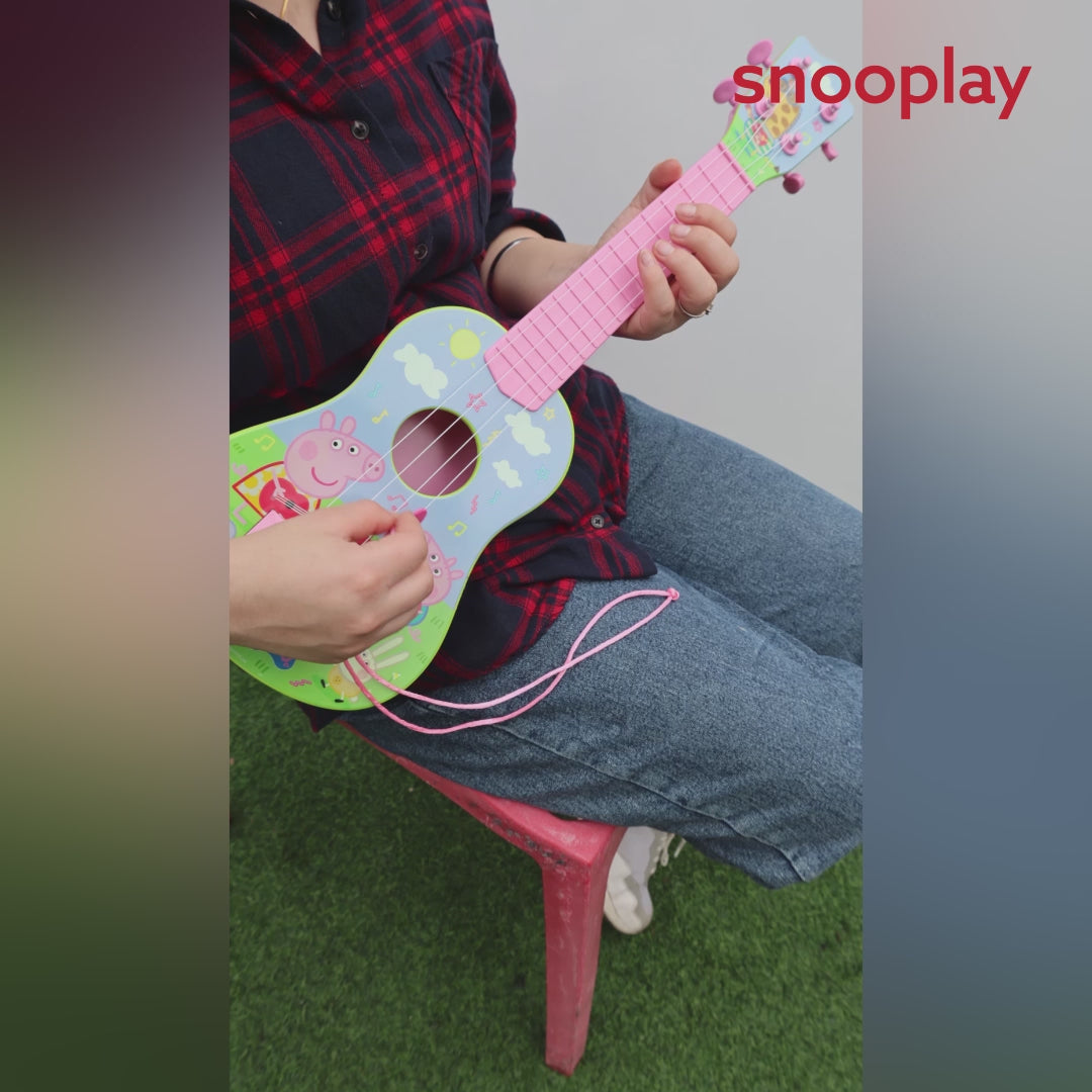 Hasbro Original Peppa Pig Guitar - 4 String, Realistic Sound & Adjustable Tuning | Licensed Toy (5-10 Years)