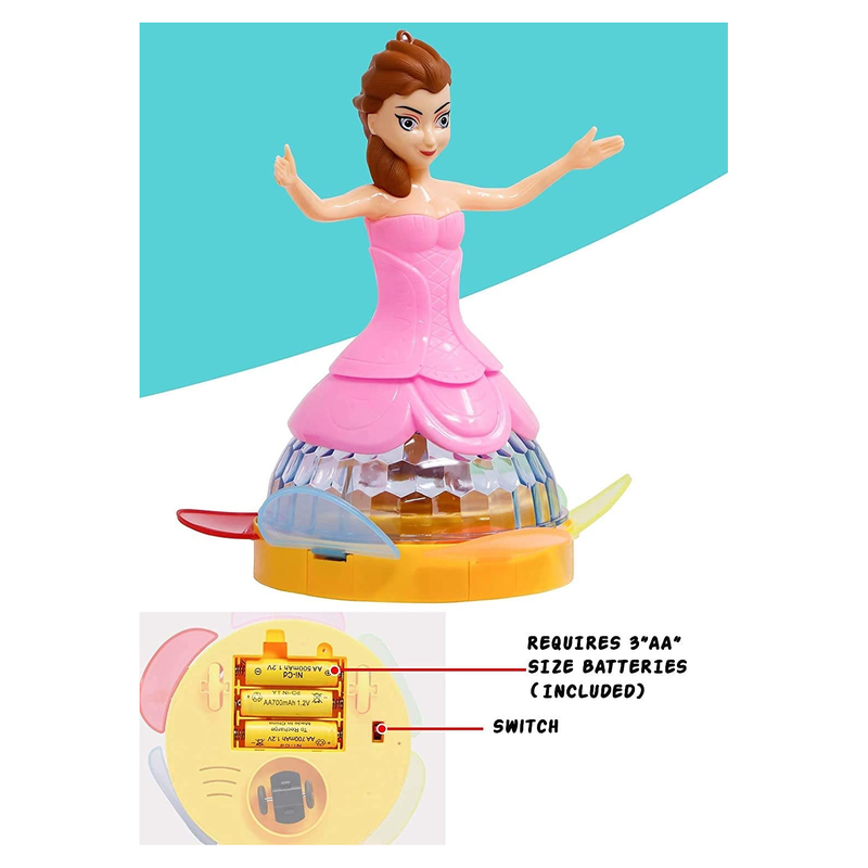 Battery Opertaed Dancing Princess Doll with Music and 3D Flashing Lights